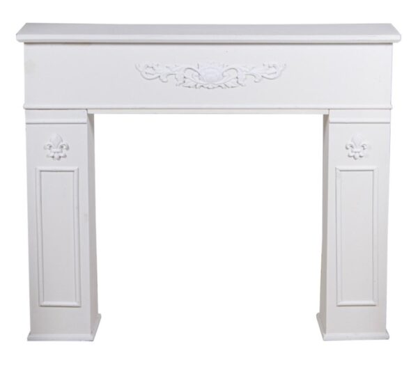 cornice camino legno bianco